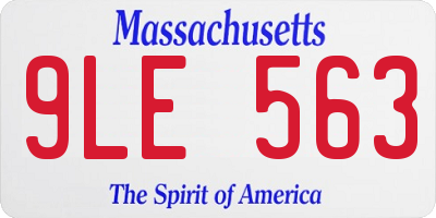 MA license plate 9LE563