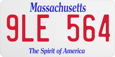 MA license plate 9LE564