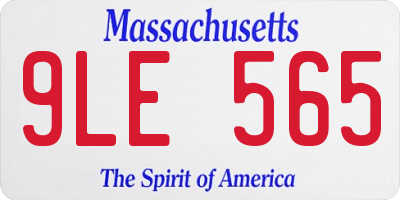 MA license plate 9LE565