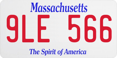 MA license plate 9LE566