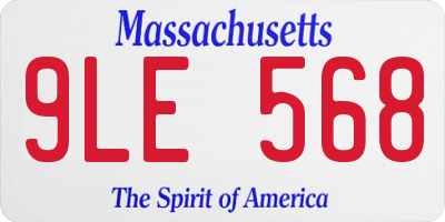 MA license plate 9LE568