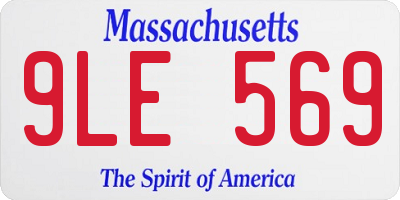 MA license plate 9LE569