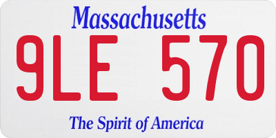 MA license plate 9LE570