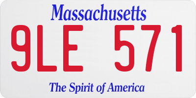 MA license plate 9LE571