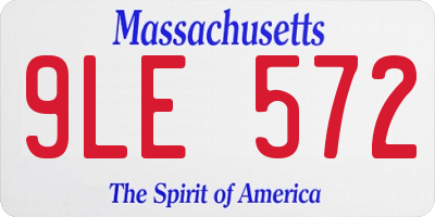 MA license plate 9LE572