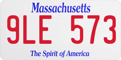 MA license plate 9LE573