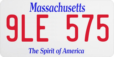 MA license plate 9LE575