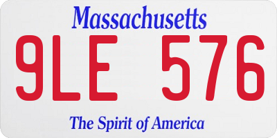 MA license plate 9LE576