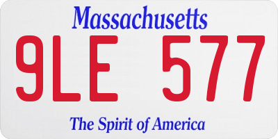 MA license plate 9LE577