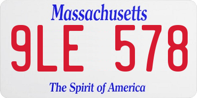 MA license plate 9LE578