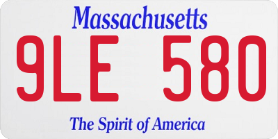 MA license plate 9LE580