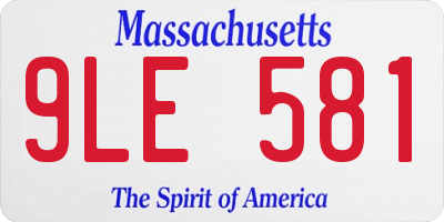 MA license plate 9LE581
