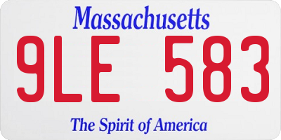 MA license plate 9LE583