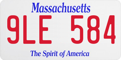 MA license plate 9LE584