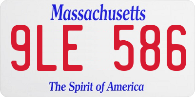 MA license plate 9LE586