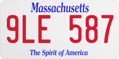 MA license plate 9LE587