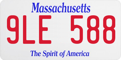 MA license plate 9LE588