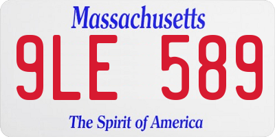 MA license plate 9LE589