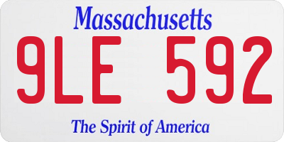 MA license plate 9LE592
