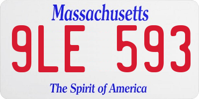 MA license plate 9LE593