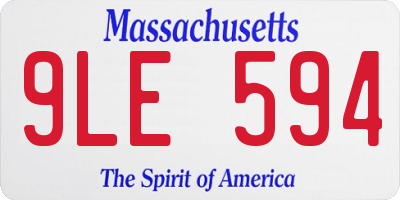 MA license plate 9LE594
