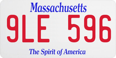 MA license plate 9LE596