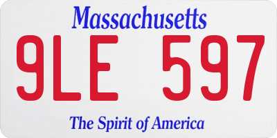 MA license plate 9LE597