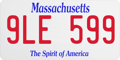 MA license plate 9LE599