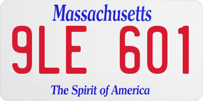 MA license plate 9LE601
