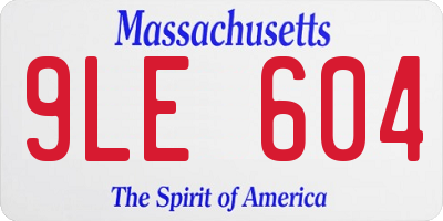 MA license plate 9LE604