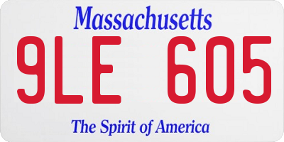 MA license plate 9LE605