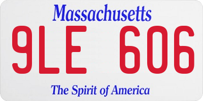 MA license plate 9LE606
