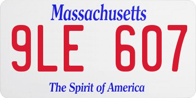MA license plate 9LE607