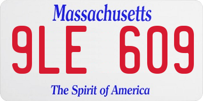 MA license plate 9LE609