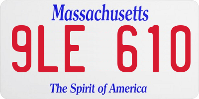 MA license plate 9LE610