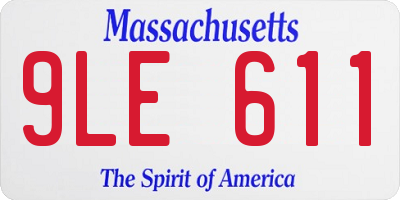 MA license plate 9LE611