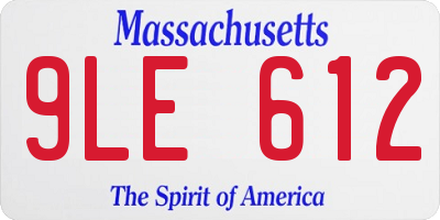 MA license plate 9LE612