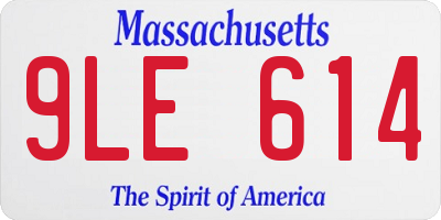 MA license plate 9LE614