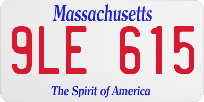 MA license plate 9LE615