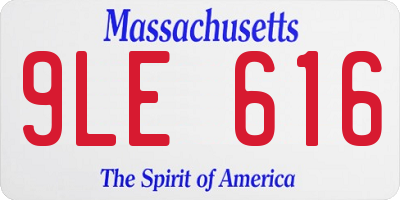 MA license plate 9LE616