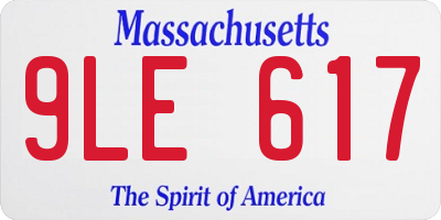 MA license plate 9LE617