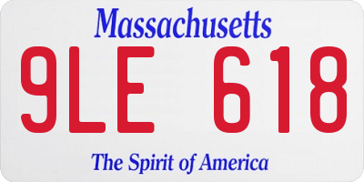 MA license plate 9LE618