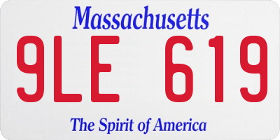 MA license plate 9LE619