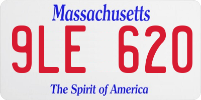 MA license plate 9LE620