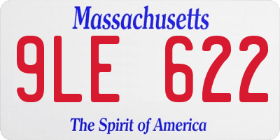 MA license plate 9LE622