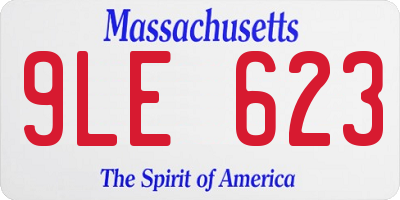 MA license plate 9LE623