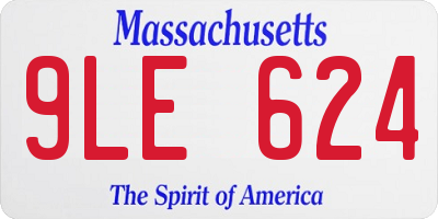 MA license plate 9LE624
