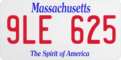 MA license plate 9LE625