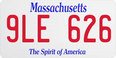 MA license plate 9LE626