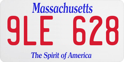 MA license plate 9LE628